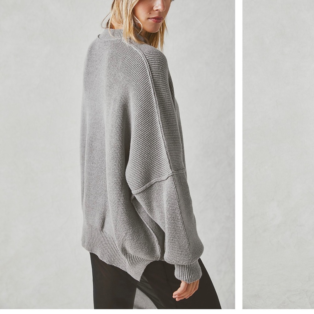 Free People Easy Street Tunic Sweater XS Heather Grey
